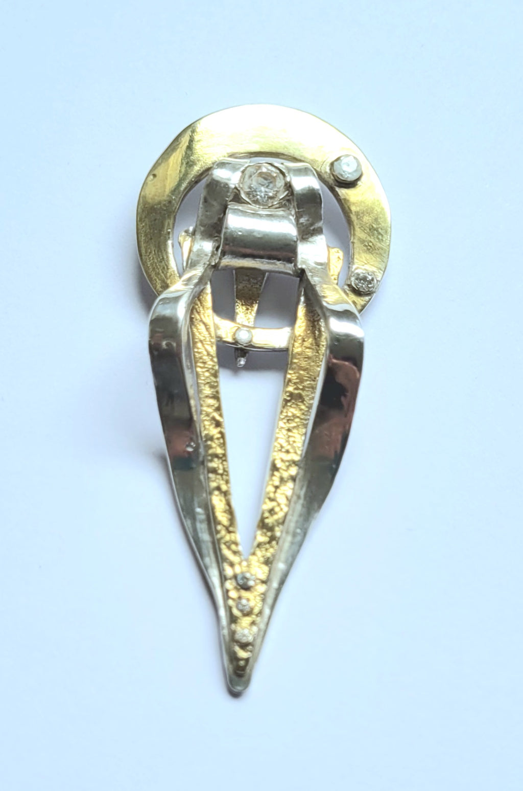 Feinsilber-Kettenanhänger vergoldet | Zirkonia | Ledercollier Statement