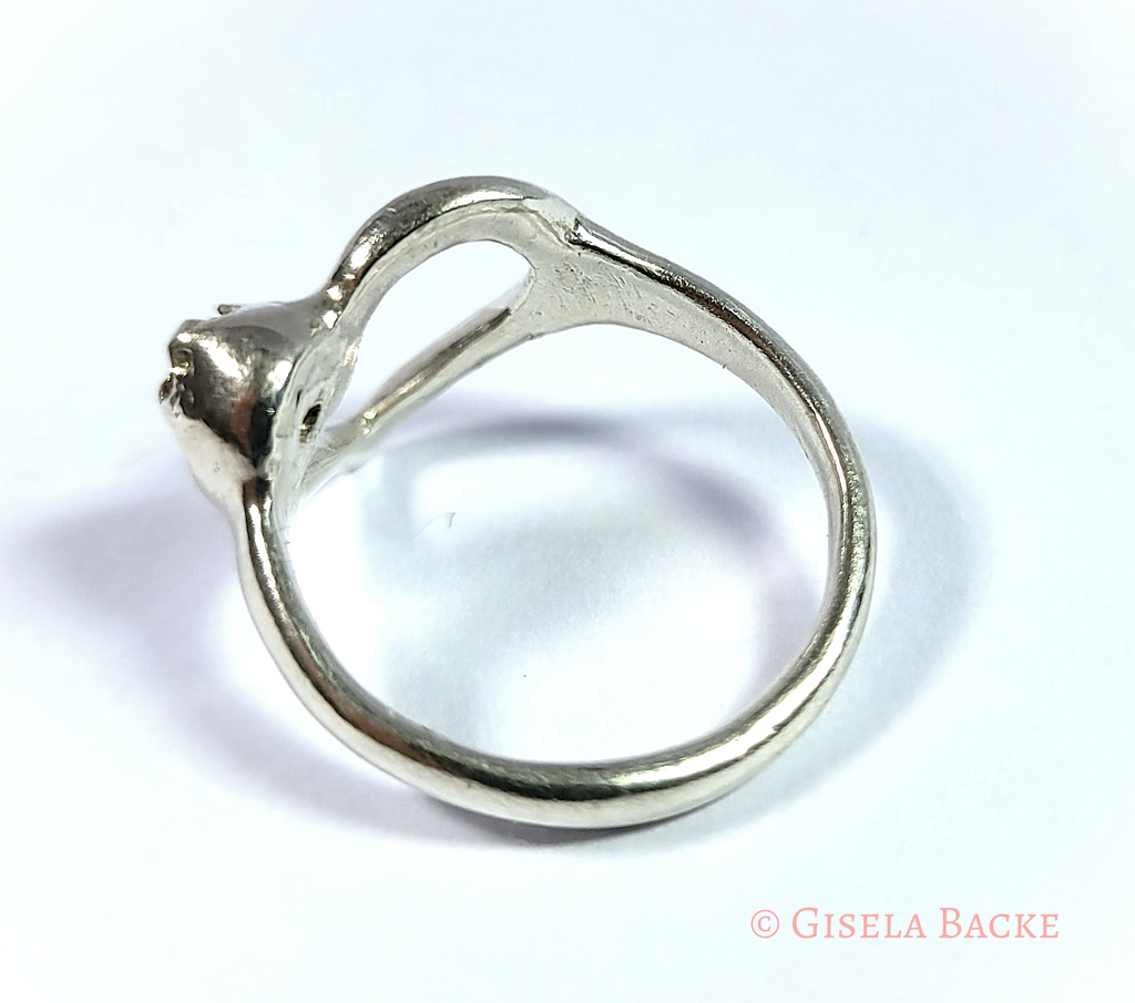 Silberring mit Herz | gelber Zitrin | Größe 17,8 Einzelstück