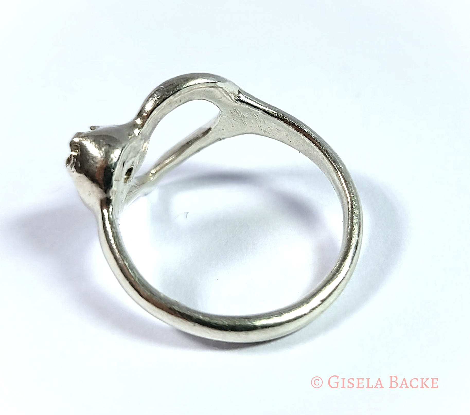 Silberring mit Herz | gelber Zitrin | Größe 17,8 Einzelstück