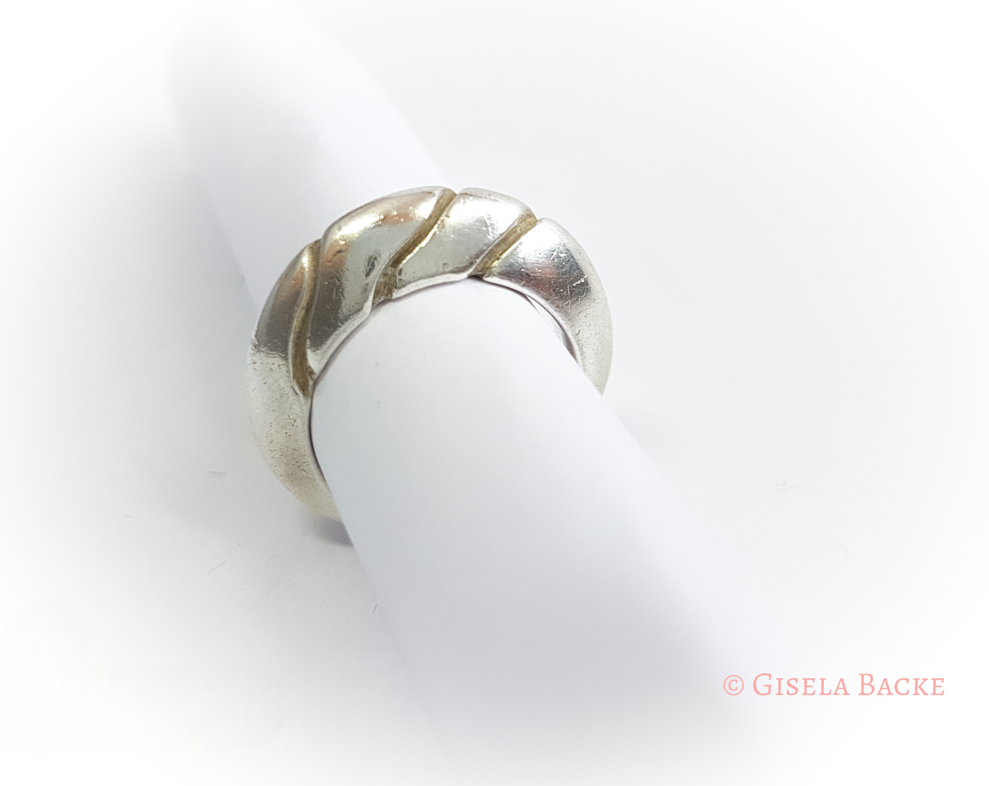 Silberring mit 3 Wellen | ArtClay Silber | Größe 16,5 Handarbeit